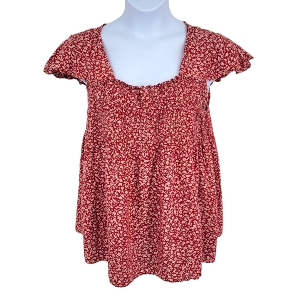 Motherhood Mini Floral Peasant Top Ruched Chest Size XL